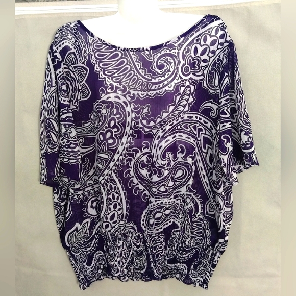 MICHAEL Michael Kors Tops - Micheal Kors 💜Sheer Smocked Waist Top